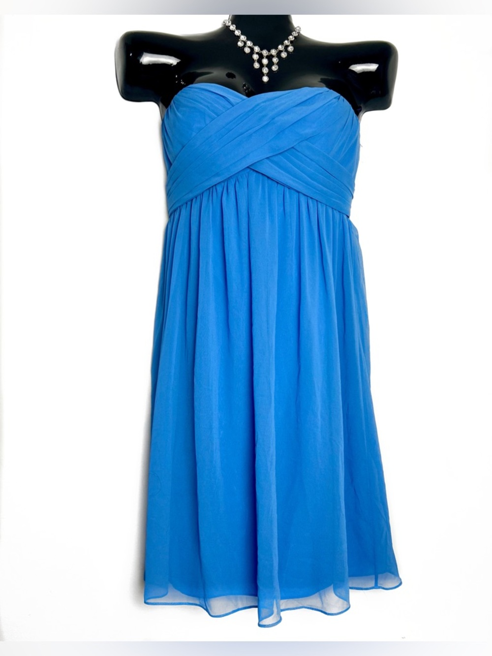 Bill Levkoff Strapless Blue Chiffon Dress (MSRP $150-$220) 🤗